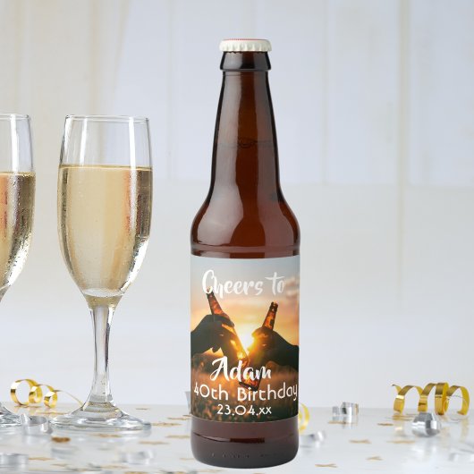 40歳の誕生日パーティー応援写真 ビールラベル