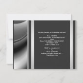 40歳の誕生日パーティー抽象芸術シルバークロムメタル 招待状 (裏面)