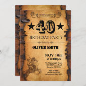 40歳の誕生日パーティー招待状です。 招待状 (正面/裏面)