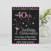 40歳の誕生日パーティー招待状 - コンビニグラス 招待状 (スタンド正面)