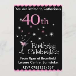 40歳の誕生日パーティー招待状 - コンビニグラス 招待状