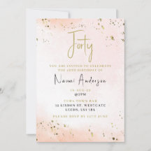 40歳の誕生日パーティー招待状 ピンク