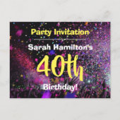 40歳の誕生日パーティー招待状 ポストカード (正面)