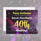 40歳の誕生日パーティー招待状 ポストカード