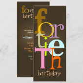 40歳の誕生日パーティー招待状 招待状 (正面/裏面)