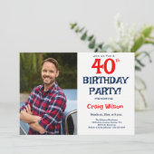 40歳の誕生日パーティー招待状（画像付き） 招待状 (スタンド正面)