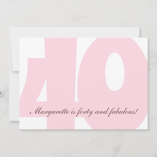 40歳の誕生日パーティー招待状「40歳で素敵に」 招待状 (正面)