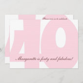 40歳の誕生日パーティー招待状「40歳で素敵に」 招待状 (正面/裏面)