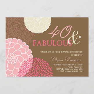 40歳の誕生日パーティー招待状 - 40歳にして最高に素敵に！ 招待状