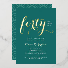 40歳の誕生日パーティー招待華 箔招待状