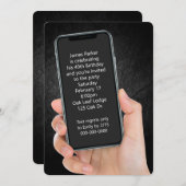 40歳の誕生日パーティー文字メッセージ 招待状 (正面/裏面)