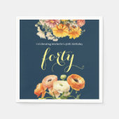 40歳の誕生日パーティー明エレガントるいフローラ スタンダードカクテルナプキン (正面)