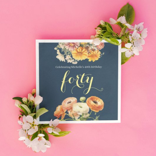 40歳の誕生日パーティー明エレガントるいフローラ スタンダードカクテルナプキン