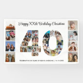40歳の誕生日パーティー番号40フォトコラージュ 横断幕 (横)
