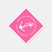 40歳の誕生日パーティー航海のいかり スタンダードカクテルナプキン (角)