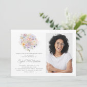 40歳の誕生日パーティー花花花花束写真サプライズ 招待状 (スタンド正面)