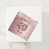 40歳の誕生日パーティー赤面ピンクのバラグリッターの塵 フェイバータグ (インサイチュ)