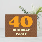 40歳の誕生日パーティー金ゴールドブラウンスターズVer 2 A211 招待状 (スタンド正面)