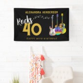 40歳の誕生日パーティー音楽ギタロックアンドロール 横断幕 (インサイチュ)