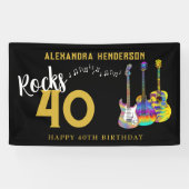 40歳の誕生日パーティー音楽ギタロックアンドロール 横断幕 (横)