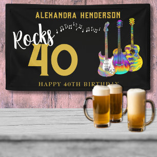 40歳の誕生日パーティー音楽ギタロックアンドロール 横断幕