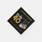 40歳の誕生日パーティー音楽ギターロック40 スタンダードカクテルナプキン (角)