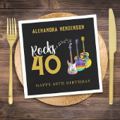 40歳の誕生日パーティー音楽ギターロック40 スタンダードカクテルナプキン