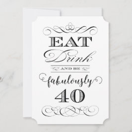 40歳の誕生日パーティー食べドリンクと素晴らしい40 招待状