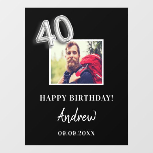 40歳の誕生日パーティー黒人写真名ガイ ウィンドウサイン (シート)