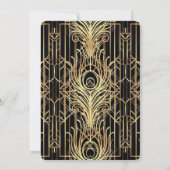 40歳の誕生日パーティー アートデコ ブラック＆ゴールド 招待状 (裏面)