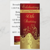 40歳の誕生日パーティー オーダーメイド招待状 招待状 (正面/裏面)