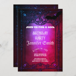 40歳の誕生日パーティー ゴシックレッドの招待状 招待状