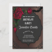 40歳の誕生日パーティー ゴシックレッド 招待状 (正面)