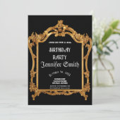 40歳の誕生日パーティー ゴールド招待状 招待状 (スタンド正面)