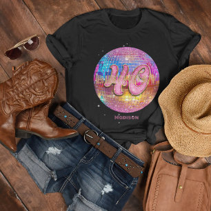 40歳の誕生日パーティー ゴールド ピンク グリッター ディスコボール Tシャツ