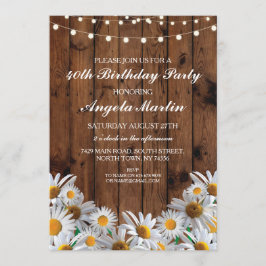 40歳の誕生日パーティー ダイシー ウッド ライト 招待状 50 60