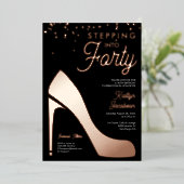 40歳の誕生日パーティー ハイヒール オーダーメイド 箔シーズンカード (立ち正面)