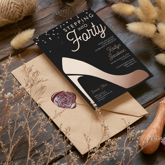 40歳の誕生日パーティー ハイヒール オーダーメイド 箔シーズンカード