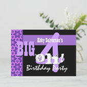 40歳の誕生日パーティー-ビッグ4オーパープルフラワーG207 招待状 (スタンド正面)