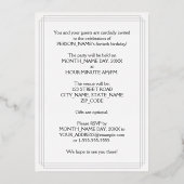 40歳の誕生日パーティー—ファンシースクリプトと名前をカスタムする 箔招待状 (裏面)