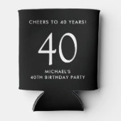 40歳の誕生日パーティー ブラック 缶クーラー (正面)