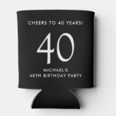 40歳の誕生日パーティー ブラック 缶クーラー (裏面)