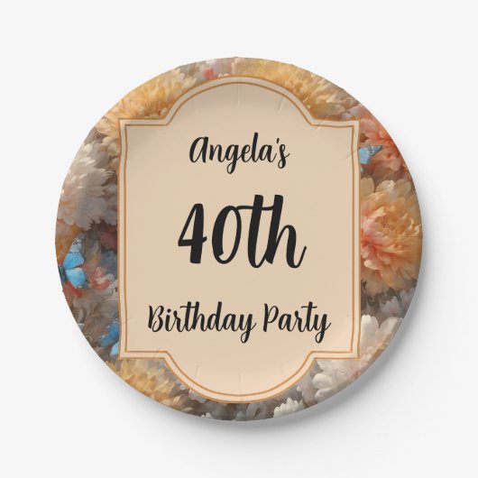 40歳の誕生日パーティー ペーパープレート (正面)