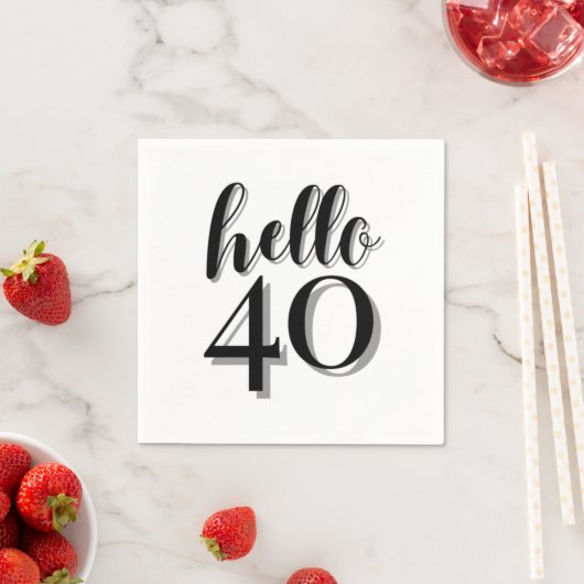 40歳の誕生日パーティー モダン スタンダードカクテルナプキン (インサイチュ)