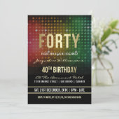 40歳の誕生日パーティー|レトロディスコライト 招待状 (スタンド正面)