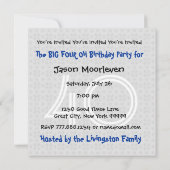 40歳の誕生日パーティー ロイヤルブルー 白 H621 招待状 (裏面)