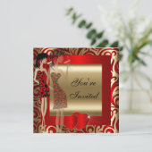 40歳の誕生日パーティー | 手作りテキスト 招待状 (スタンド正面)