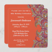 40歳の誕生日パーティー 招待状 (正面/裏面)