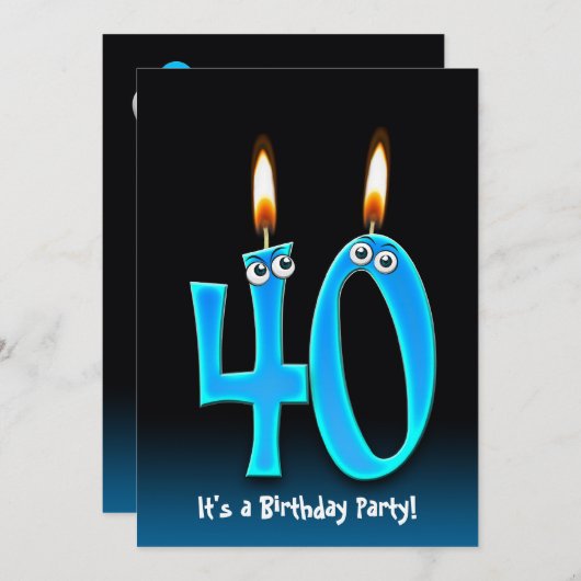 40歳の誕生日パーティー 招待状 (正面/裏面)