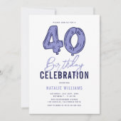 40歳の誕生日パーティー 招待状 (正面)